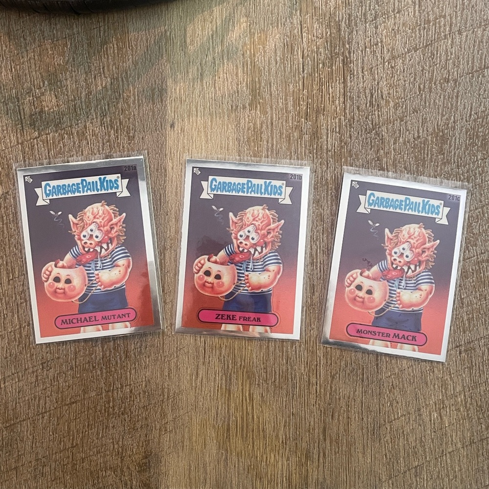 Garbage Pail Kids Trading Cards Set with C Card variation Monster Mack 201a/b/c